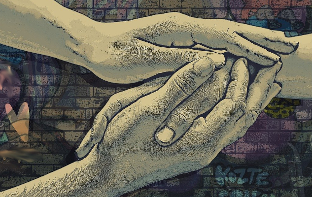 Start with Service to the Common Good -- You Then Will Unlock Your Full Potential two hands holding another hand inside their own