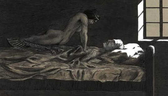  Sleep paralysis. My Dream, My Bad Dream, 1915. Fritz Schwimbeck/wikimedia