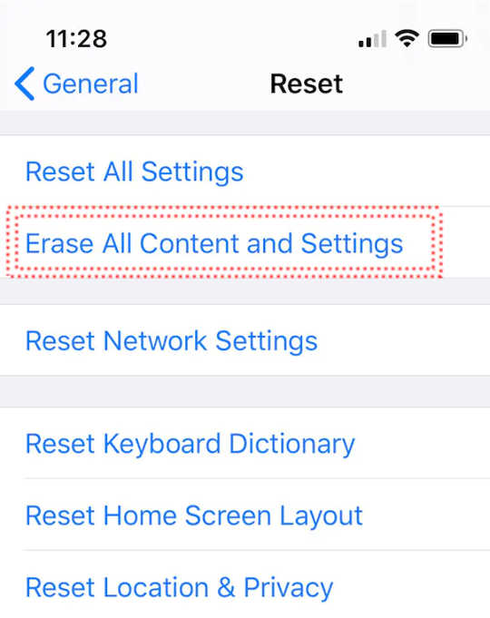 You can erase content and settings (personal information) from an Apple device by going into ‘settings’, ‘general’ and then ‘reset’.