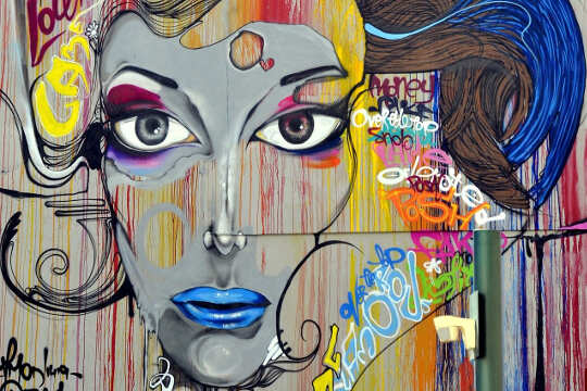 Street art graffiti of a woman's face