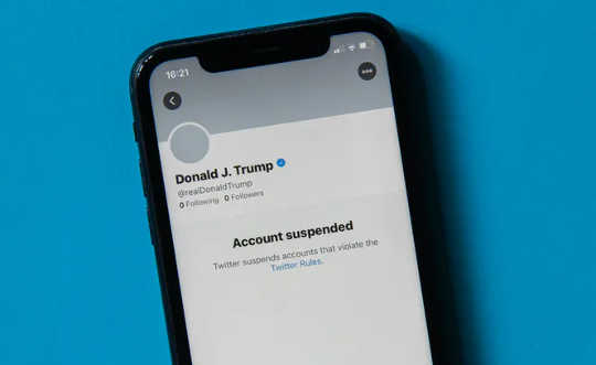 Phone shows Trump Twitter account suspended