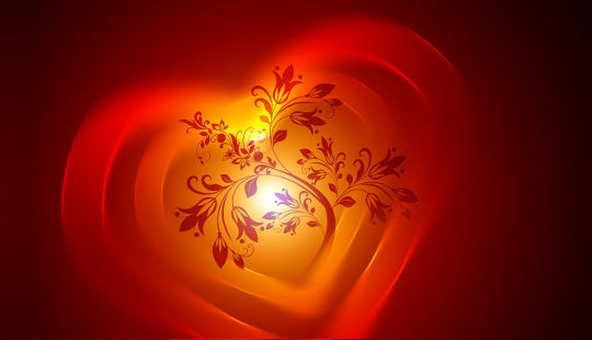 a heart filled with light