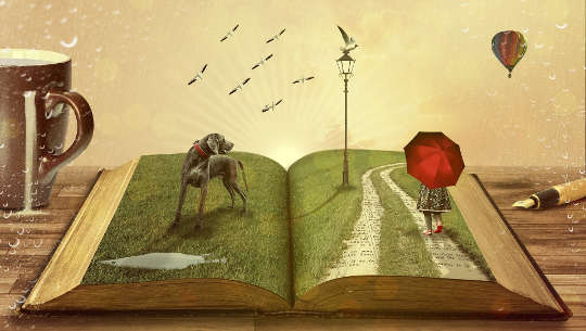 an open book where stories come alive and walk off the page