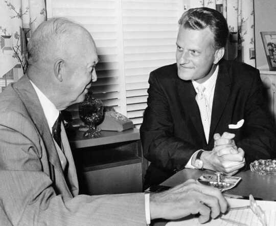 Rev. Billy Graham in a conversation with President Dwight Eisenhower.