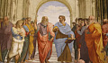 Aristotle in a discourse with Plato in a 16th century fresco