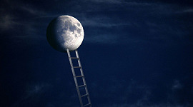 ladder reaching up to the moon